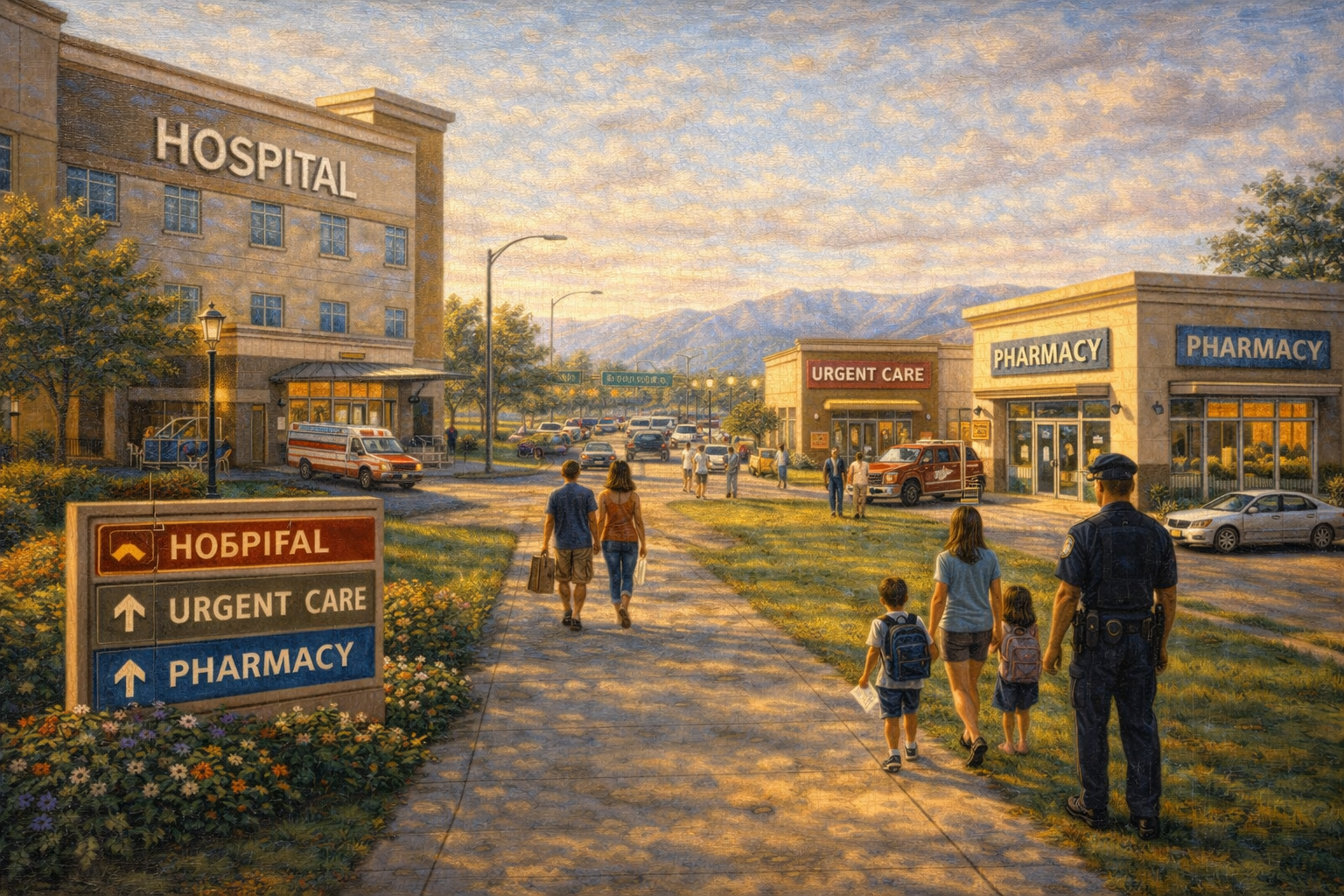 Modern hospital building exterior