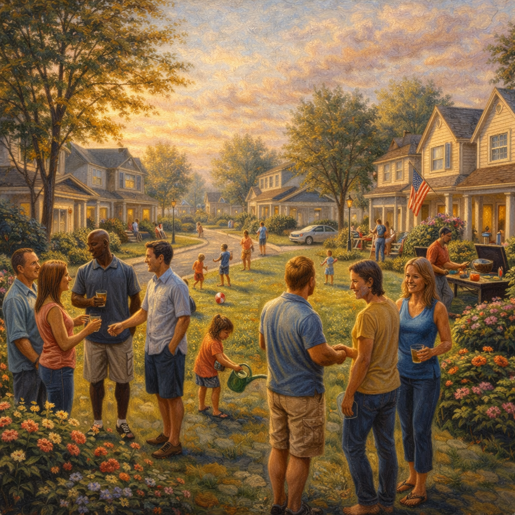 Family-friendly neighborhood with green spaces